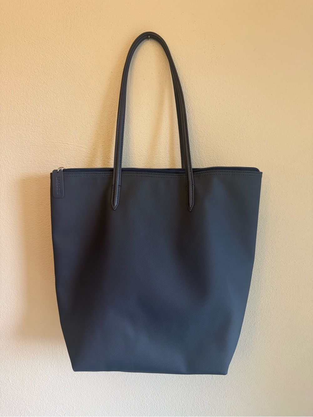 Lacoste Navy Tote with Green Crocodile Emblem - Picture 2 of 4